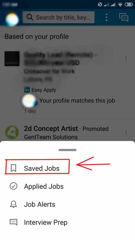 How To find Saved Jobs On LinkedIn Android App