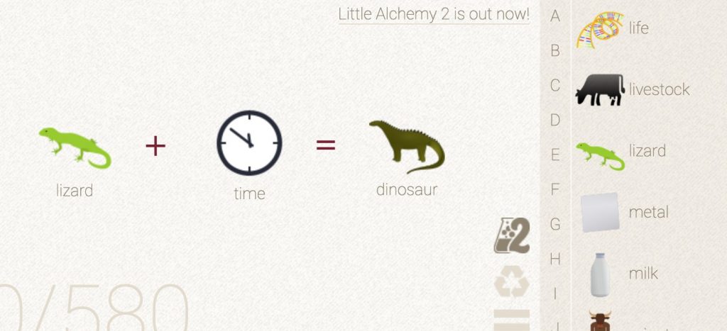How to make Dinosaur in Little Alchemy