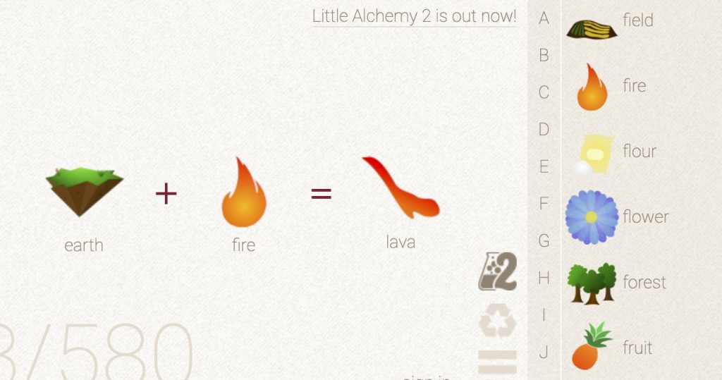 How to make Lava in Little Alchemy