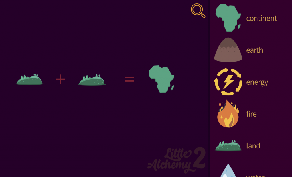 How to make continent in little alchemy 2