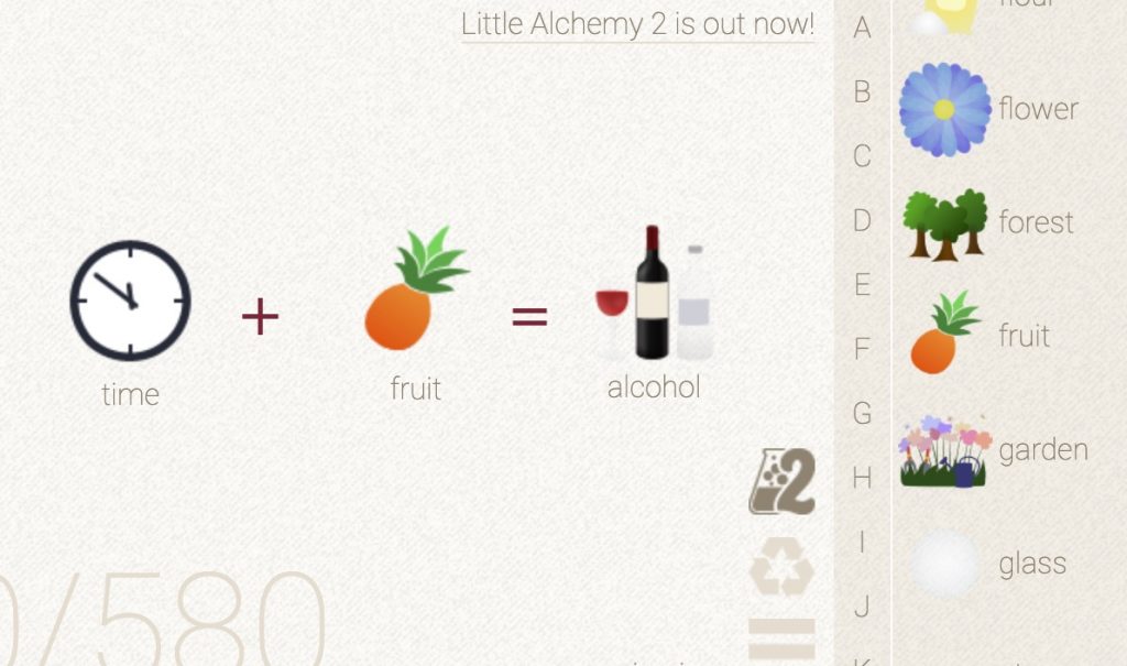 how to make alcohol in little alchemy 2