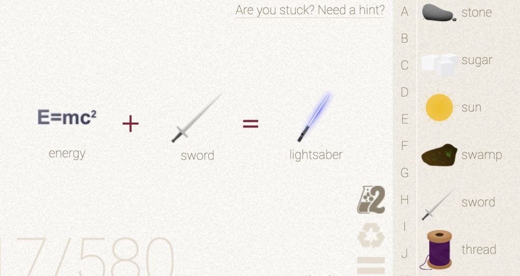 How to make Lightsaber in Little Alchemy