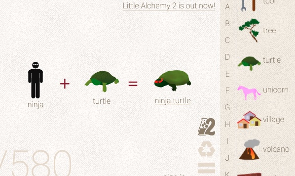 How to make Ninja Turtle in Little Alchemy