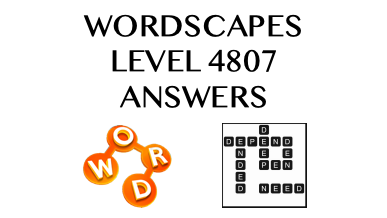 Wordscapes Level 4807 Answers