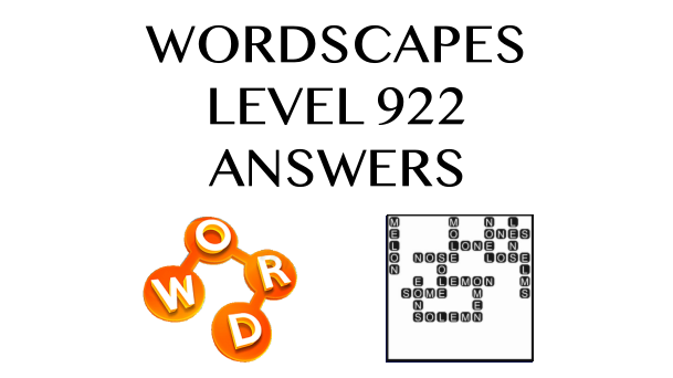 Wordscapes Level 922 Answers